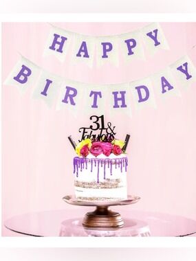 Happy Birthday Banner Purple